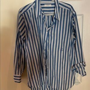Doen Blue and White Striped Button Down Shirt